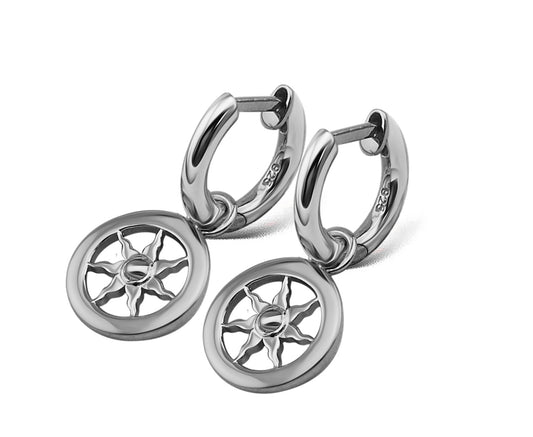 Oorringen met Zon Open Zilver JE014S-0